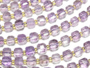[Video]High Quality! Light color Amethyst x Smoky AA++ Cube Shape 6.5x6.5x6.5mm half or 1strand beads (aprx.15inch/36cm)