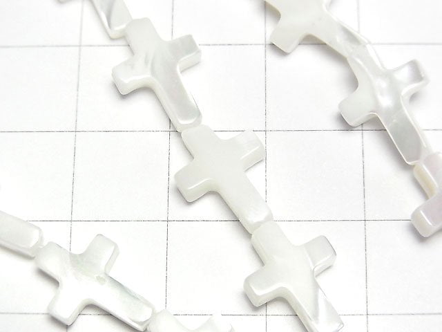 [Video] Mother of Pearl MOP White Cross 14x10mm 1strand beads (aprx.15inch/36cm)