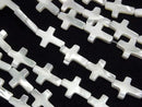 [Video] Mother of Pearl MOP White Cross 15x10mm 1strand beads (aprx.15inch/36cm)