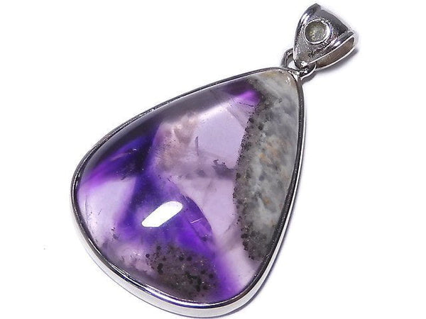 [Video][One of a kind] Phantom Amethyst Moldavite Pendant Silver925 NO.7