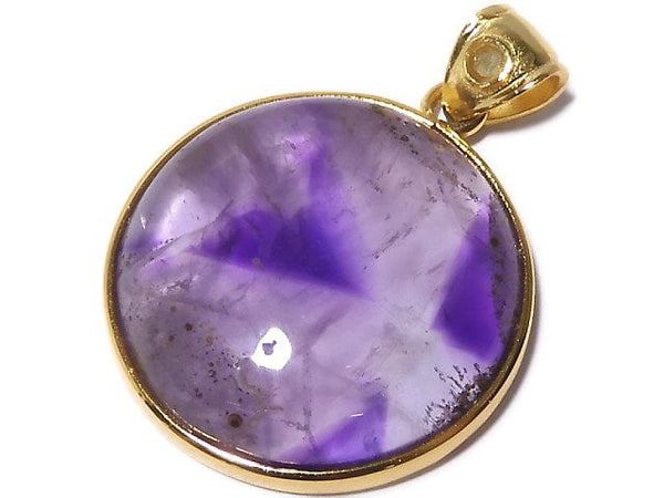 [Video][One of a kind] Phantom Amethyst Moldavite Pendant 18KGP NO.12