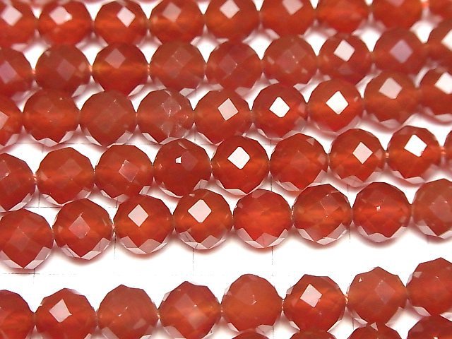 High Quality! Red Agate AAA 64 Faceted Round 8mm 1strand beads (aprx.15inch/36cm)