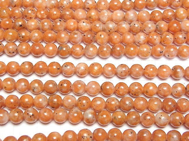 [Video] Orange Calcite AA Round 6mm 1strand beads (aprx.15inch/37cm)