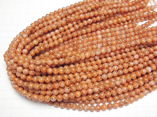 [Video] Orange Calcite AA Round 6mm 1strand beads (aprx.15inch/37cm)