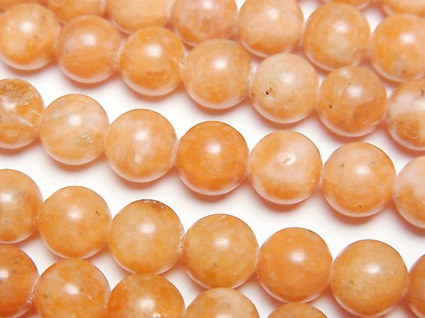 [Video] Orange Calcite AA Round 8mm 1strand beads (aprx.15inch/37cm)