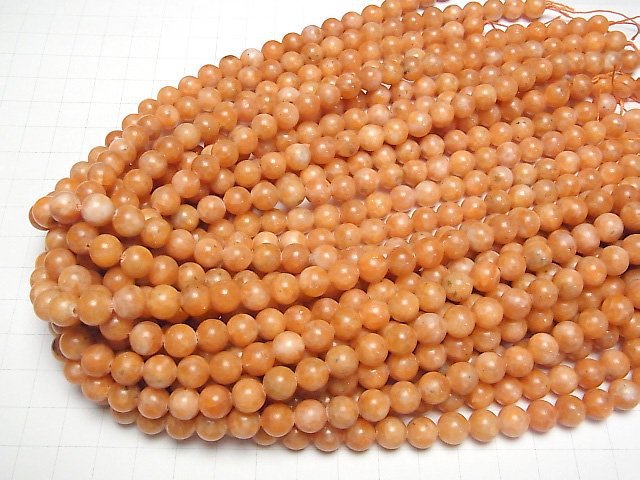 [Video] Orange Calcite AA Round 8mm 1strand beads (aprx.15inch/37cm)