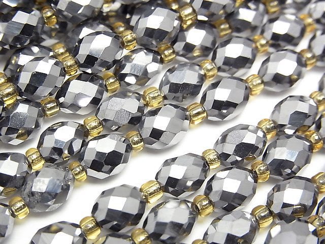 [Video]High Quality! Terahertz Faceted Rice 7x6x6mm 1strand beads (aprx.15inch/36cm)