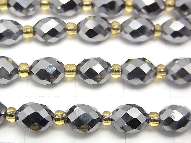 [Video]High Quality! Terahertz Faceted Rice 7x6x6mm 1strand beads (aprx.15inch/36cm)