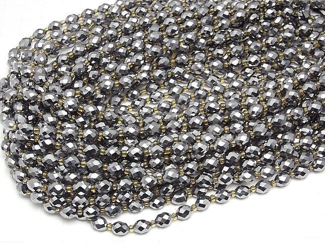 [Video]High Quality! Terahertz Faceted Rice 7x6x6mm 1strand beads (aprx.15inch/36cm)