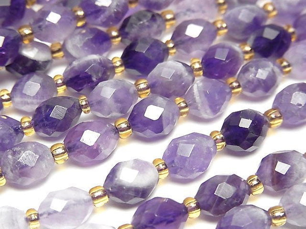 [Video]High Quality! Mixed Amethyst Faceted Rice 7x6x6mm 1strand beads (aprx.15inch/36cm)