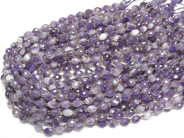 [Video]High Quality! Mixed Amethyst Faceted Rice 7x6x6mm 1strand beads (aprx.15inch/36cm)