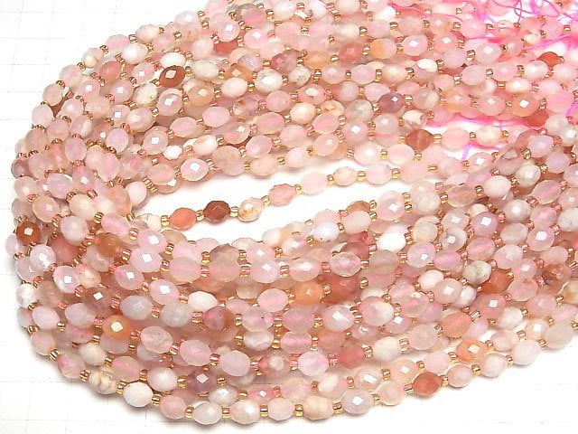 [Video]High Quality! Cherry Blossom Agate Faceted Rice 7x6x6mm 1strand beads (aprx.15inch/36cm)