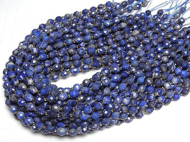 [Video]High Quality! Lapislazuli AA Faceted Rice 7x6x6mm 1strand beads (aprx.14inch/34cm)