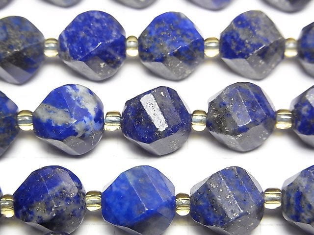 [Video] Lapislazuli AA Twist x Multiple Facets 10x8x8mm half or 1strand beads (aprx.14inch/34cm)