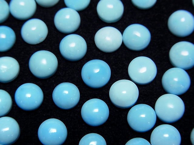 [Video] Natural Sleeping Beauty Turquoise AAA Round Cabochon 6x6mm 1pc