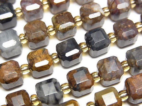 [Video]High Quality! Pietersite AA++ Cube Shape 6.5x6.5x6.5mm half or 1strand beads (aprx.14inch/35cm)