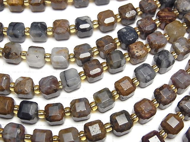 [Video]High Quality! Pietersite AA++ Cube Shape 6.5x6.5x6.5mm half or 1strand beads (aprx.14inch/35cm)