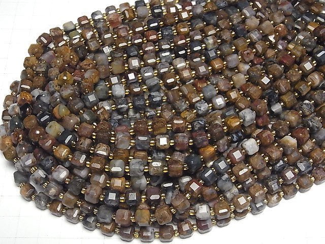 [Video]High Quality! Pietersite AA++ Cube Shape 6.5x6.5x6.5mm half or 1strand beads (aprx.14inch/35cm)