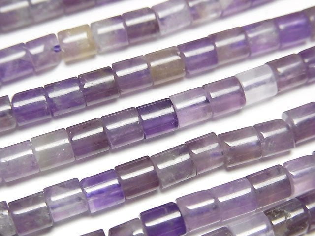 [Video] Mix Amethyst Tube 4x4x4mm 1strand beads (aprx.15inch/36cm)