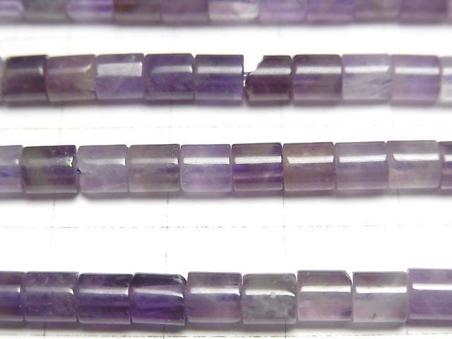 [Video] Mix Amethyst Tube 4x4x4mm 1strand beads (aprx.15inch/36cm)