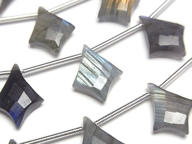 [Video] Labradorite AA++ Deformed Diamond Shape 1strand beads (aprx.4inch/10cm)