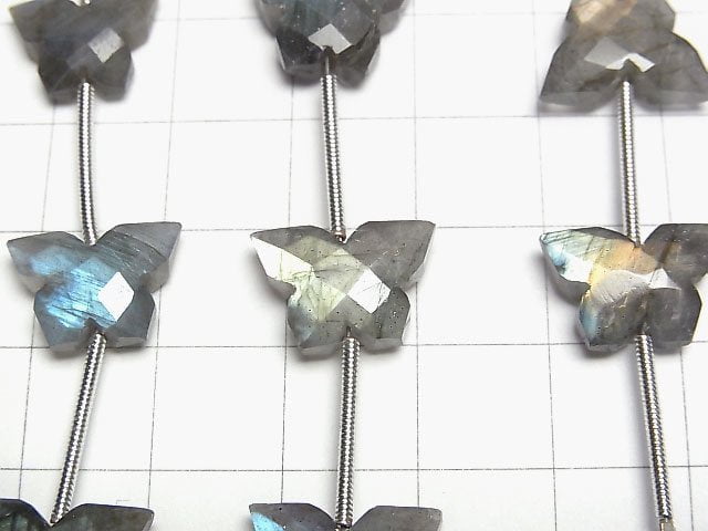 [Video]Labradorite AA++ butterfly shape 1 strand beads (aprx.4inch/10cm)