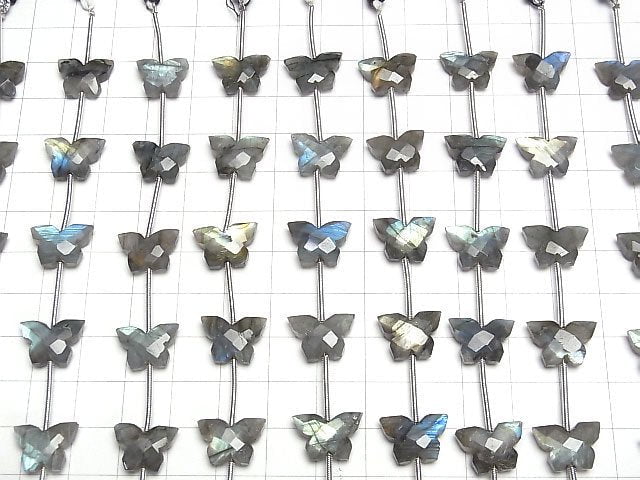 [Video]Labradorite AA++ butterfly shape 1 strand beads (aprx.4inch/10cm)