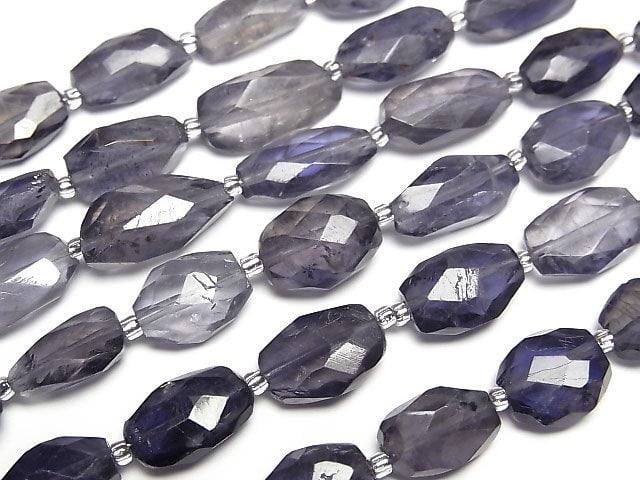 [Video]High Quality Iolite AA+ Faceted Nugget 1strand beads (aprx.5inch/12cm)