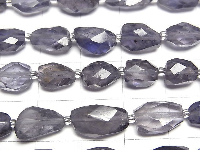 [Video]High Quality Iolite AA+ Faceted Nugget 1strand beads (aprx.5inch/12cm)