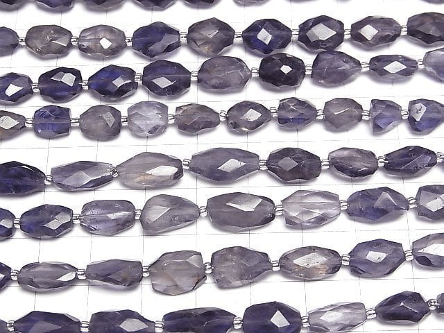 [Video]High Quality Iolite AA+ Faceted Nugget 1strand beads (aprx.5inch/12cm)