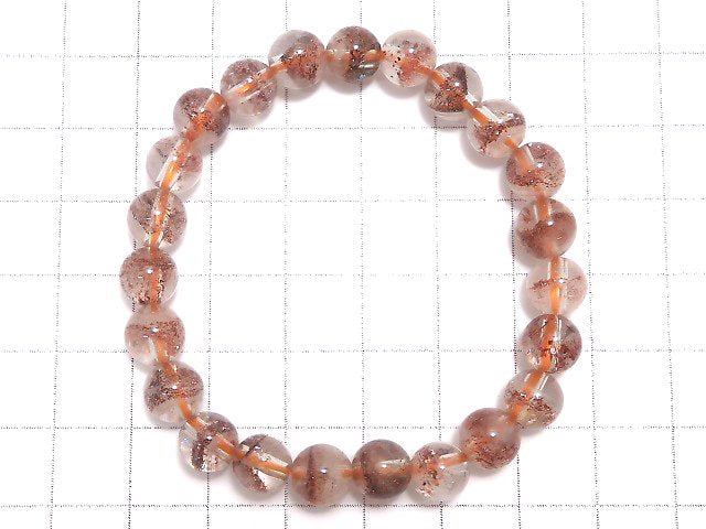 [Video][One of a kind] Lepidocrocite in Quartz AAA- Round 7.5mm Bracelet NO.4