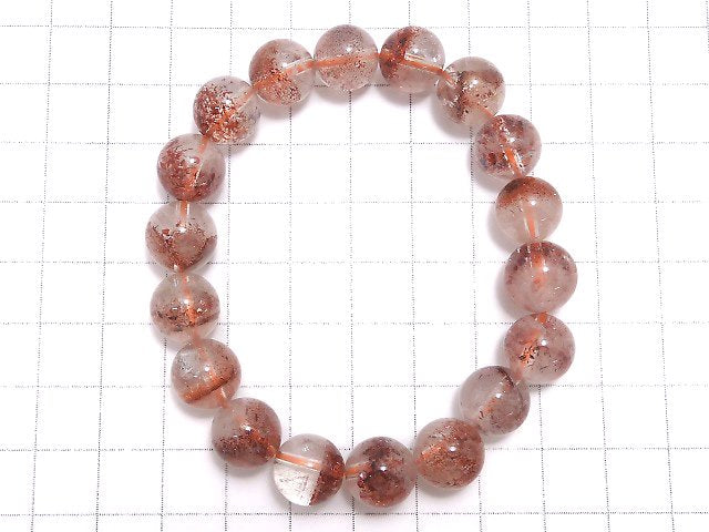 [Video][One of a kind] Lepidocrocite in Quartz AAA- Round 10.5mm Bracelet NO.17