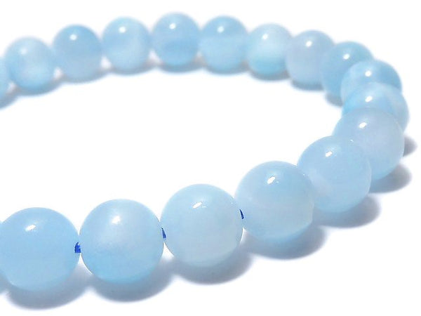 [Video][One of a kind] Ice Larimar Pectolite Round 8mm Bracelet NO.1