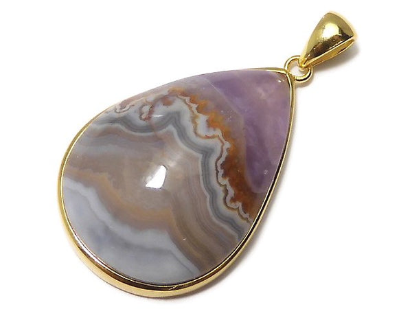 [Video][One of a kind] Amethyst Agate Pendant 18KGP NO.1