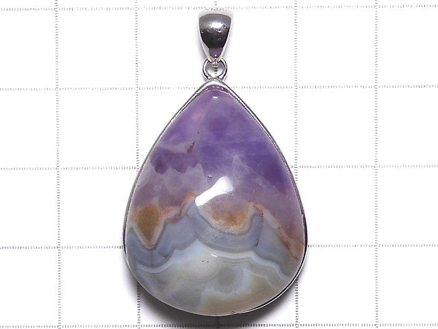 [Video][One of a kind] Amethyst Agate Pendant Silver925 NO.12