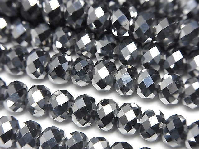 [Video]Terahertz Faceted Button Rondelle 6x6x4mm 1strand beads (aprx.15inch/37cm)
