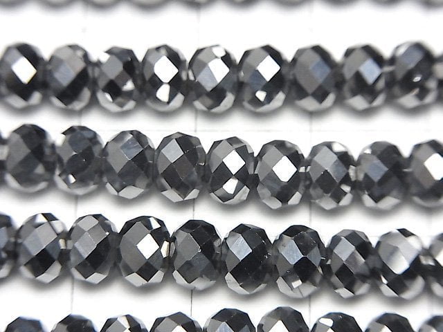 [Video]Terahertz Faceted Button Roundel 6x6x4mm 1strand beads (aprx.15inch/37cm)