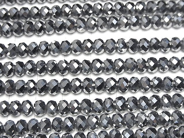 [Video]Terahertz Faceted Button Rondelle 6x6x4mm 1strand beads (aprx.15inch/37cm)