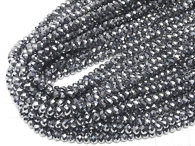 [Video]Terahertz Faceted Button Rondelle 6x6x4mm 1strand beads (aprx.15inch/37cm)