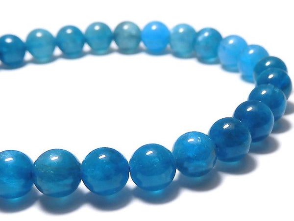 [Video][One of a kind] Blue Apatite AAA- Round 6mm Bracelet NO.202