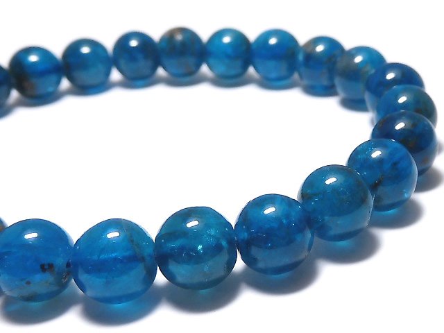 [Video][One of a kind] Blue Apatite AAA- Round 7mm Bracelet NO.206