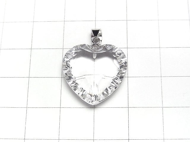 [Video]High Quality Crystal AAA Heart cut Pendant 20x20mm Silver925 1pc