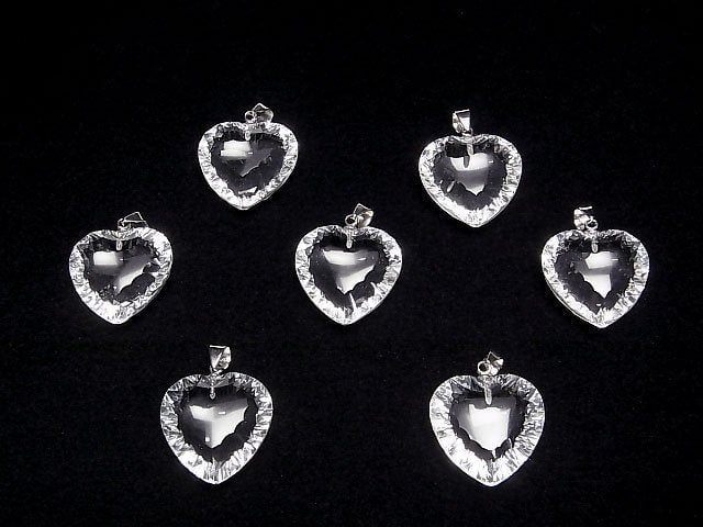 [Video]High Quality Crystal AAA Heart cut Pendant 20x20mm Silver925 1pc