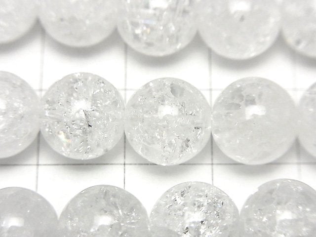 Cracked Crystal  Round 10mm half or 1strand beads (aprx.14inch/34cm)