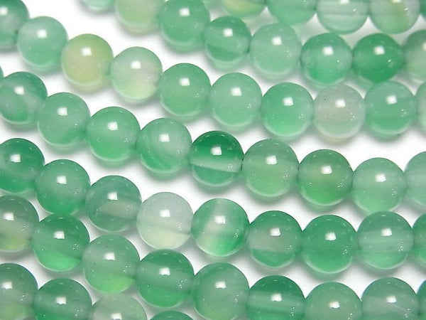 [Video] Green color Chalcedony Round 6mm 1strand beads (aprx.14inch/35cm)