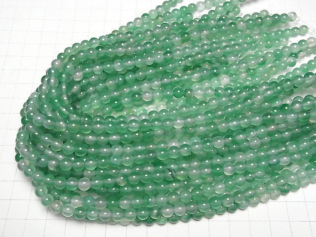 [Video] Green color Chalcedony Round 6mm 1strand beads (aprx.14inch/35cm)