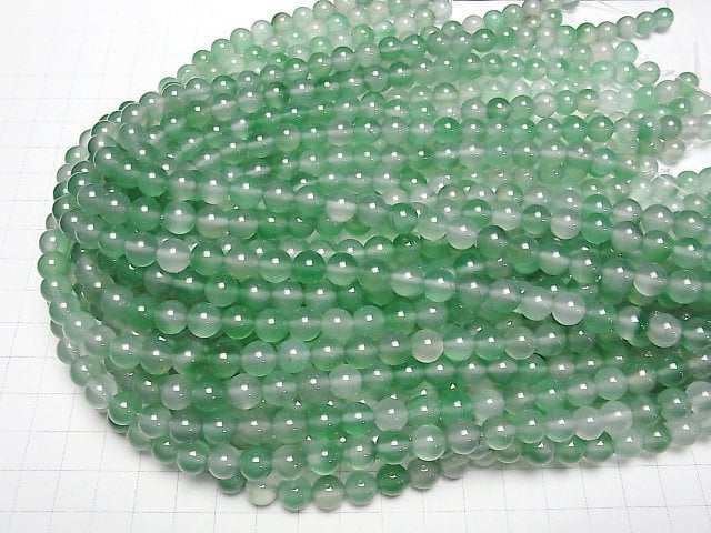 [Video] Green color Chalcedony Round 8mm 1strand beads (aprx.15inch/36cm)