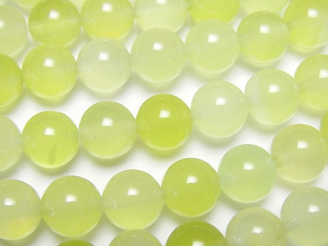 [Video] Lime green color Chalcedony Round 8mm 1strand beads (aprx.15inch/37cm)