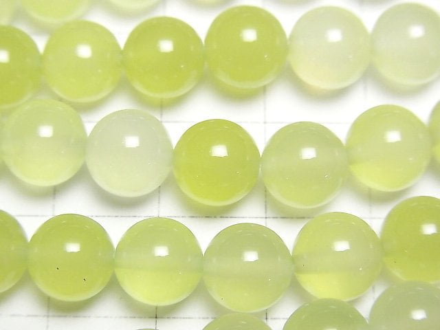 [Video] Lime green color Chalcedony Round 8mm 1strand beads (aprx.15inch/37cm)