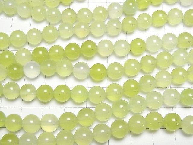 [Video] Lime green color Chalcedony Round 8mm 1strand beads (aprx.15inch/37cm)